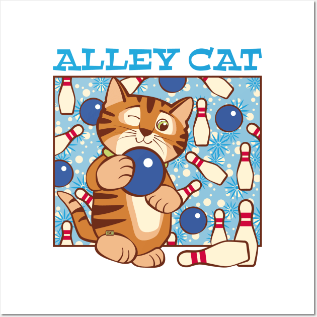 Bowling Alley Cat Wall Art by Sue Cervenka